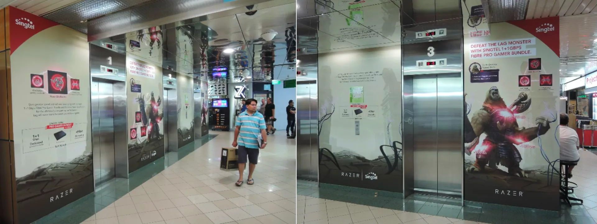 Sim Lim Square L2 Lift Lobby Walls and Lift Doors